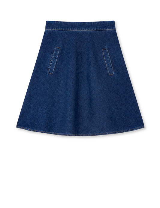Luke Denim Stelly Skirt, Mid Blue Denim