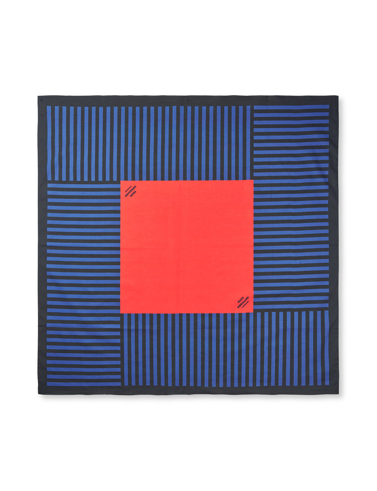 Soft Cotton Block Scarf, True Blue/Black