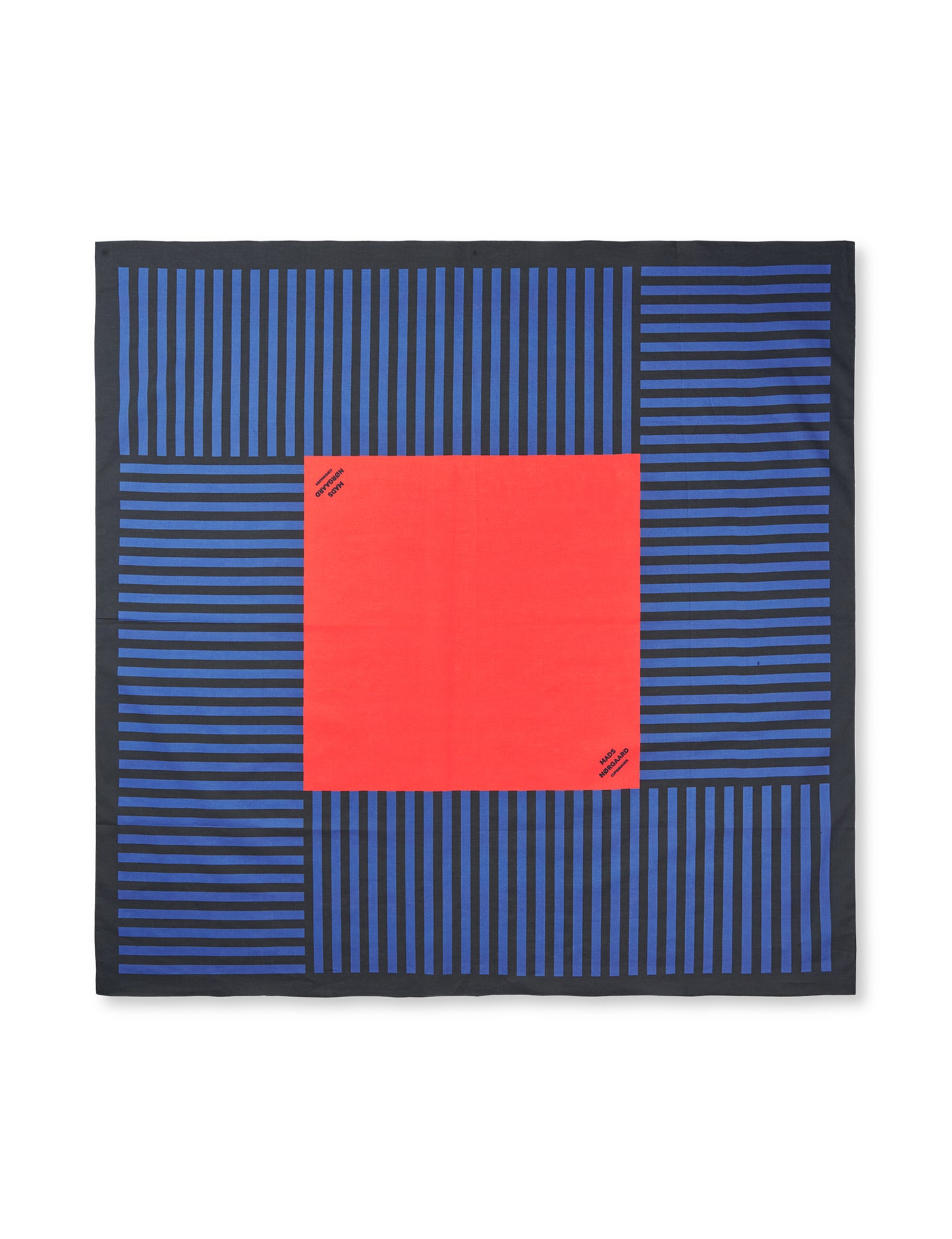 Soft Cotton Block Scarf, True Blue/Black