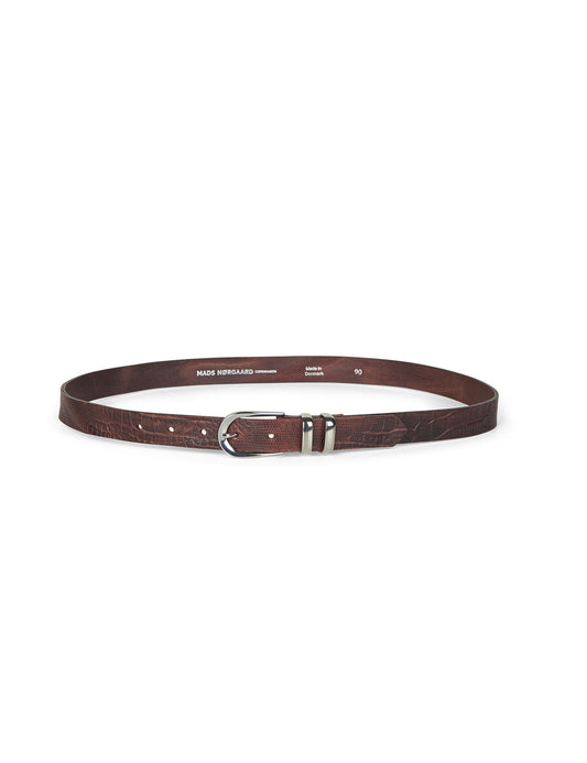 Croc Berry Belt, Dark Brown