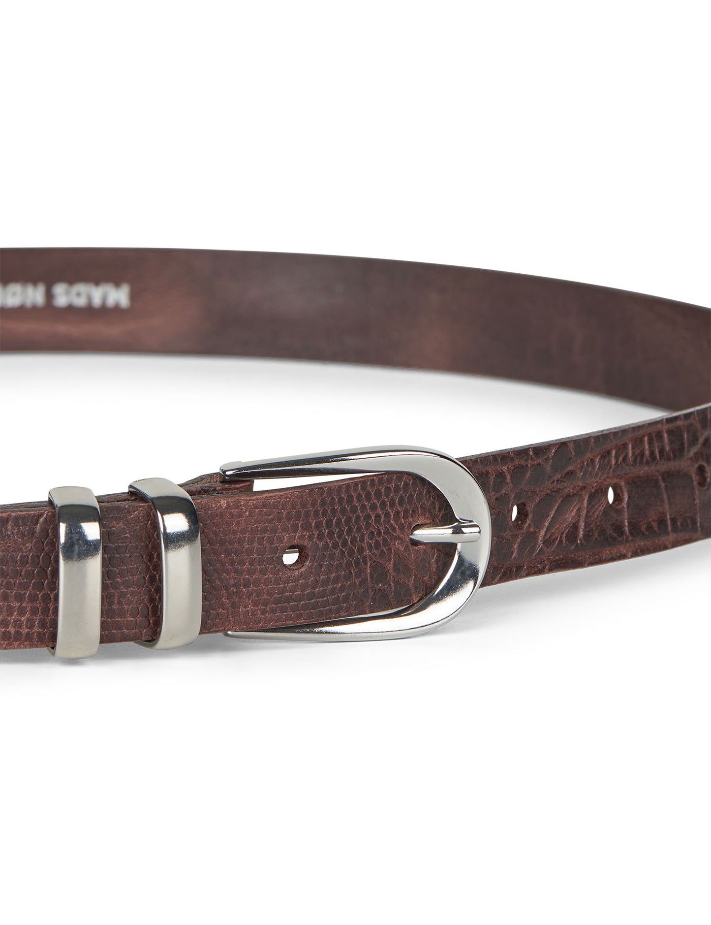 Croc Berry Belt, Dark Brown
