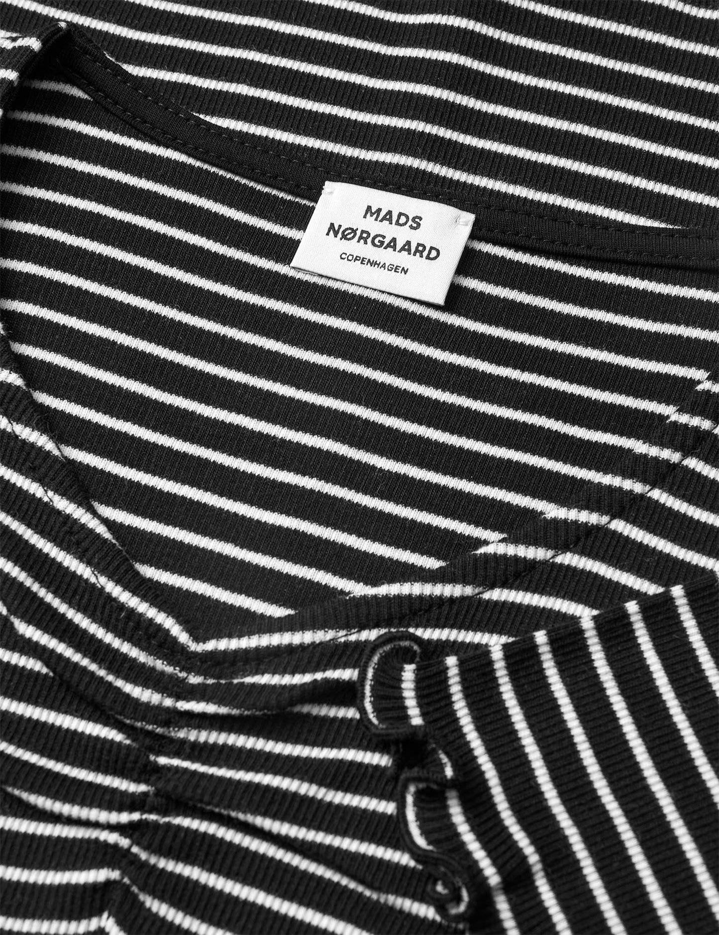 2x2 Cotton Stripe Tiki Tee, Black/Vanilla Ice