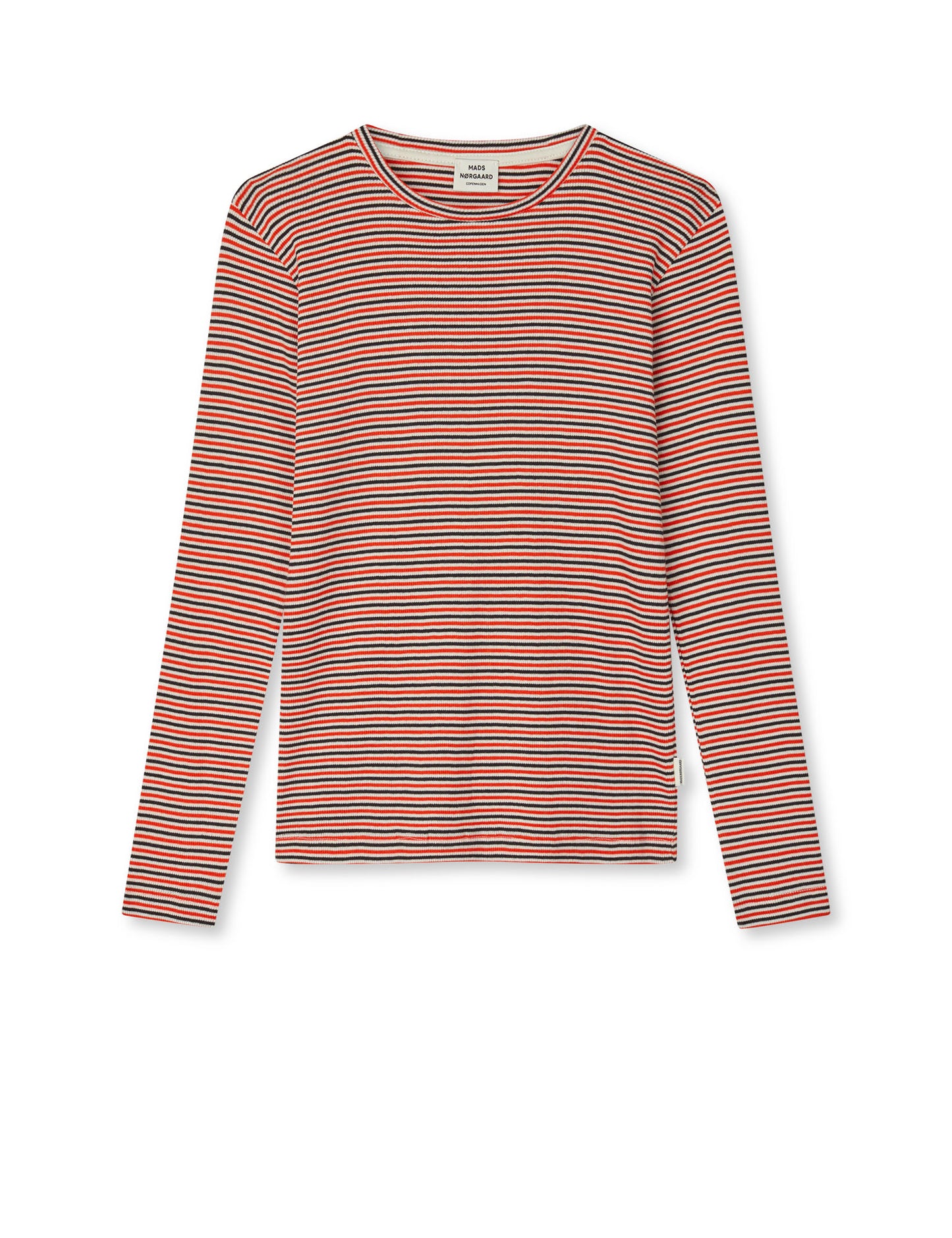 2x2 Cotton Stripe Talino Tee L/S, Fiery Red/Vanilla Ice