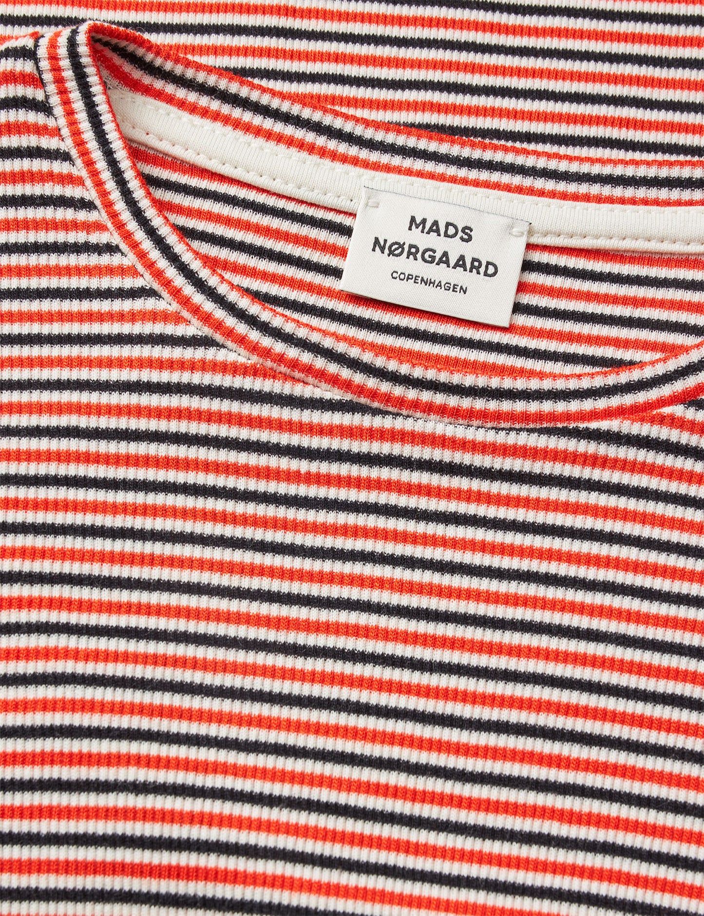 2x2 Cotton Stripe Talino Tee L/S, Fiery Red/Vanilla Ice