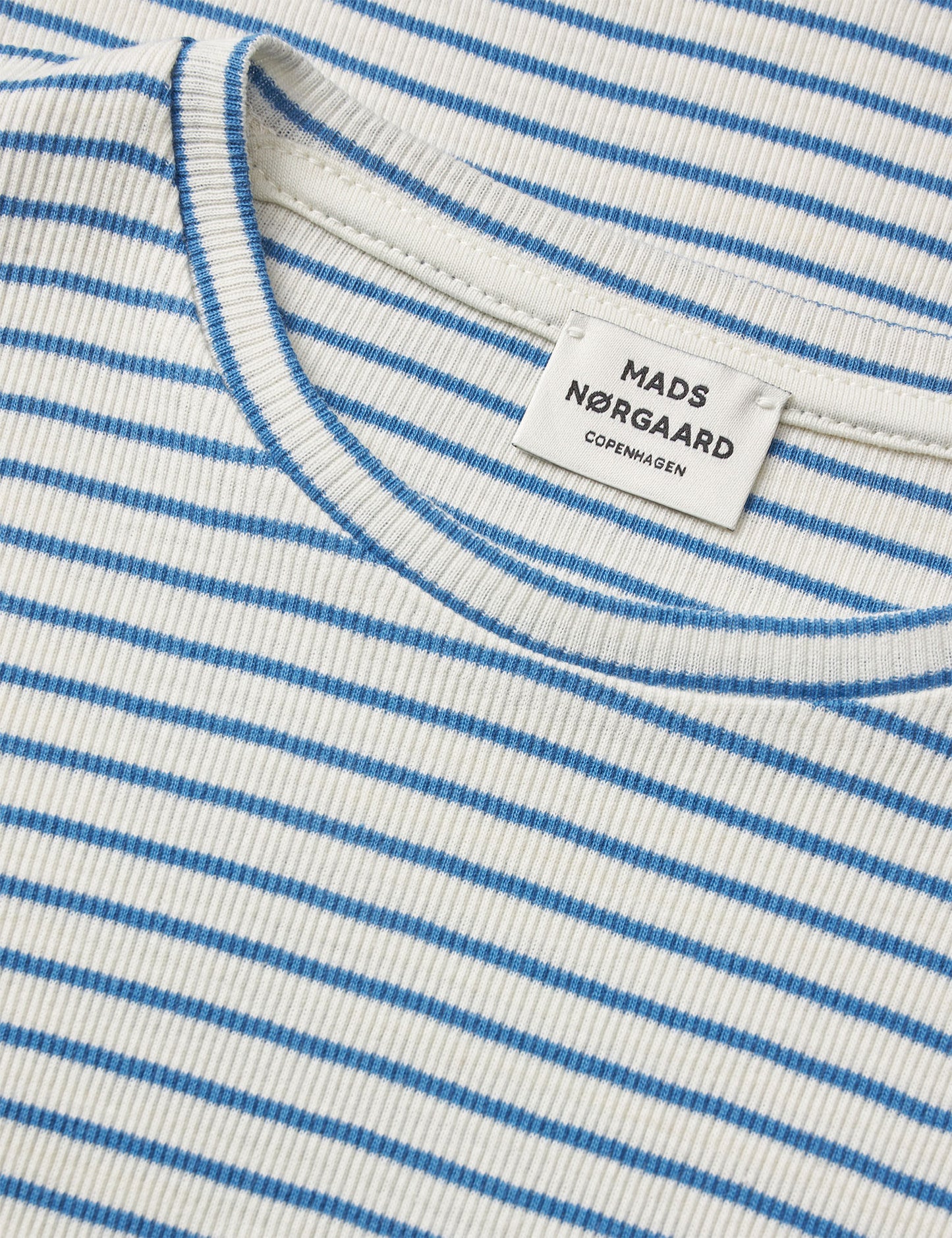 2x2 Cotton Stripe Talino Tee L/S, Vanilla Ice/Bright Cobalt