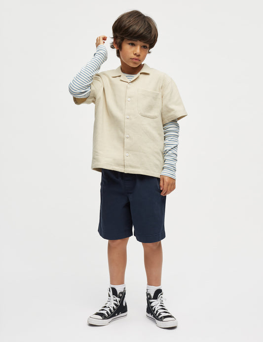 2x2 Cotton Stripe Talino Tee L/S, Vanilla Ice/Bright Cobalt