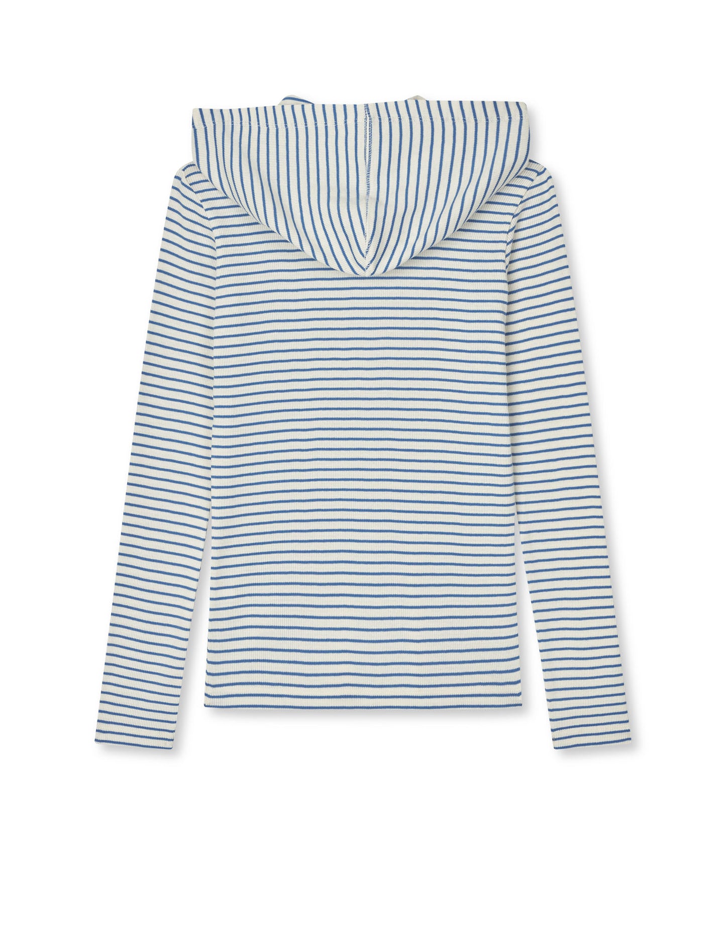 2x2 Cotton Stripe Tally Hoodie, Vanilla Ice/Bright Cobalt