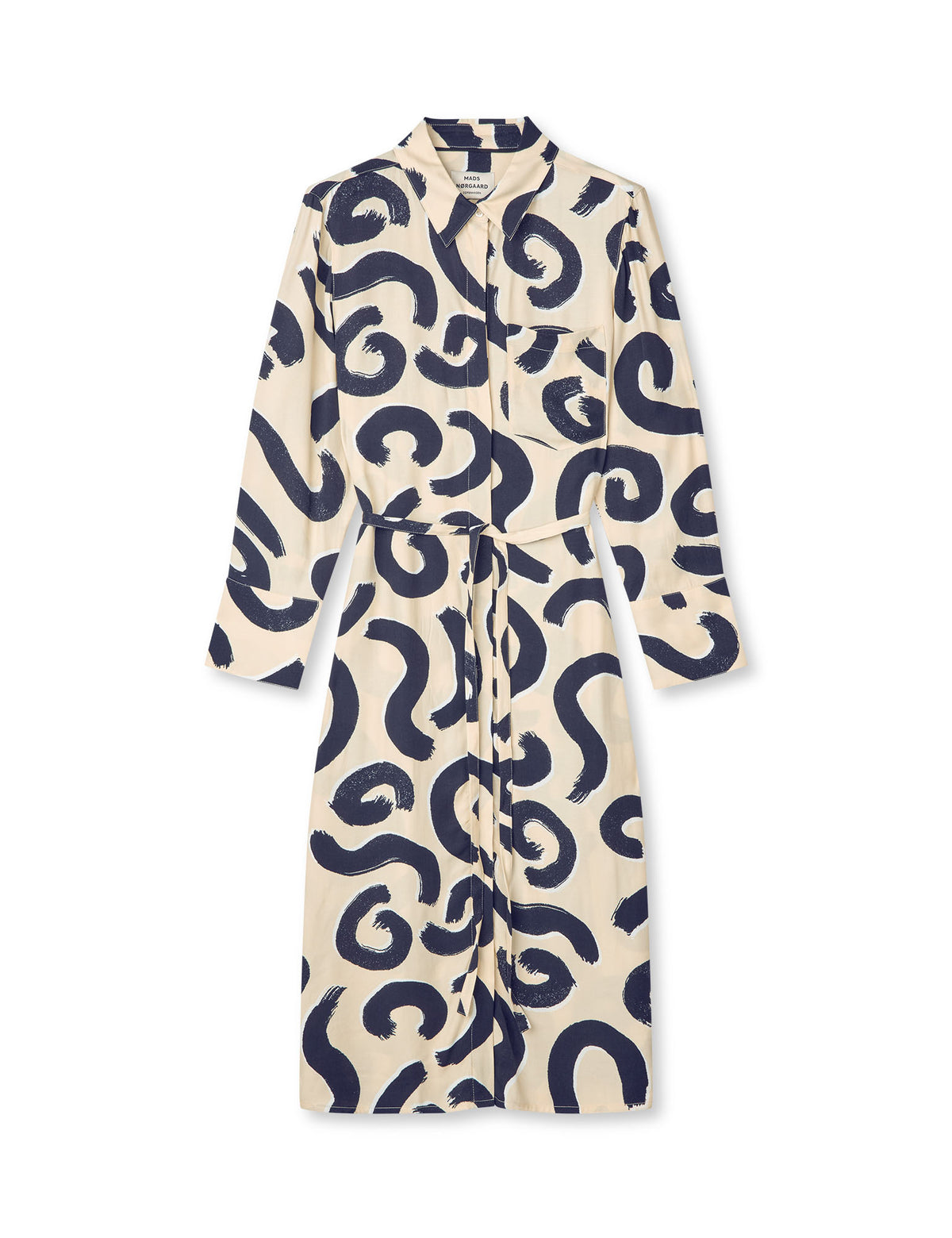 Delicate Twill Cany Dress AOP, Swirl AOP/Almond Oil