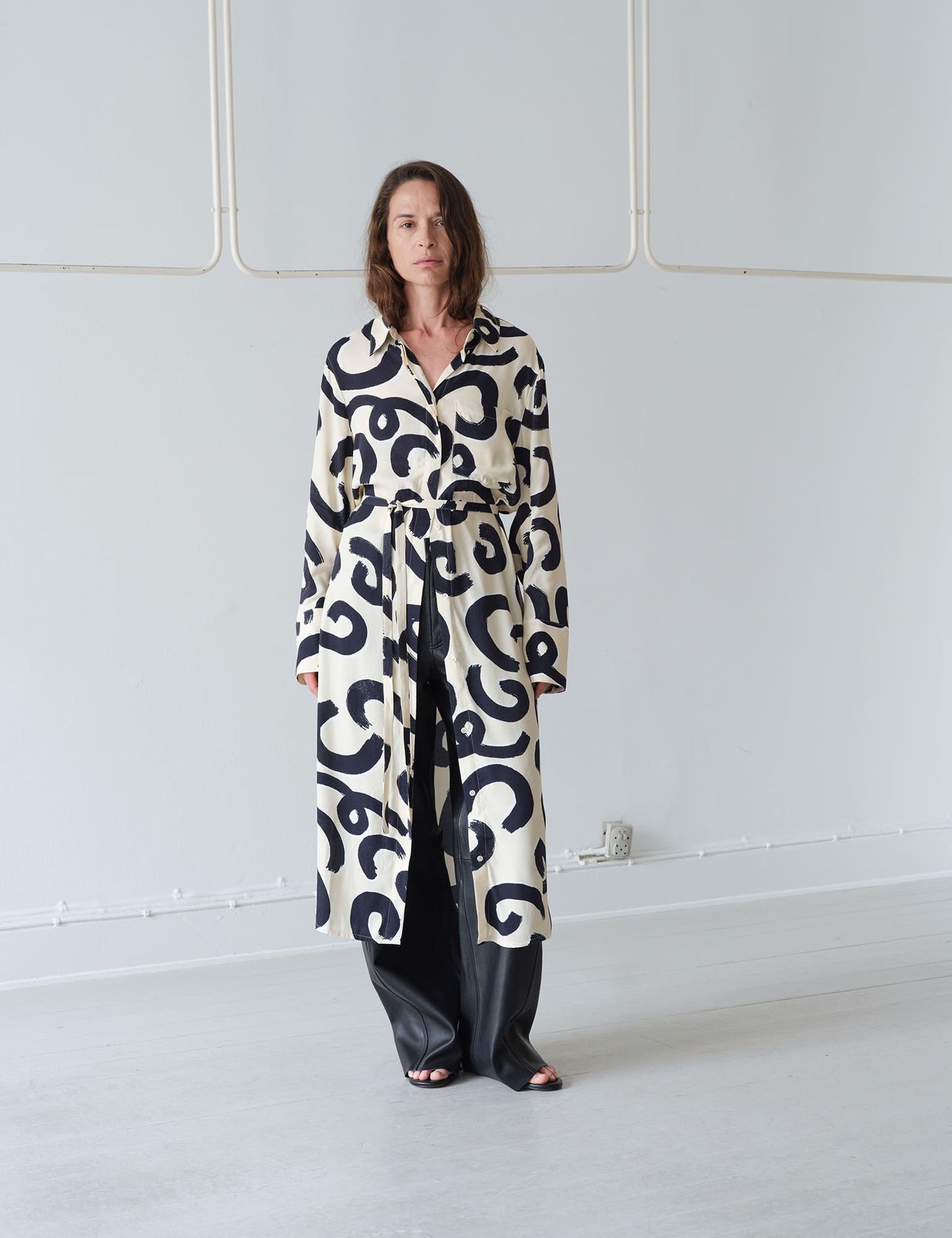 Delicate Twill Cany Dress AOP, Swirl AOP/Almond Oil
