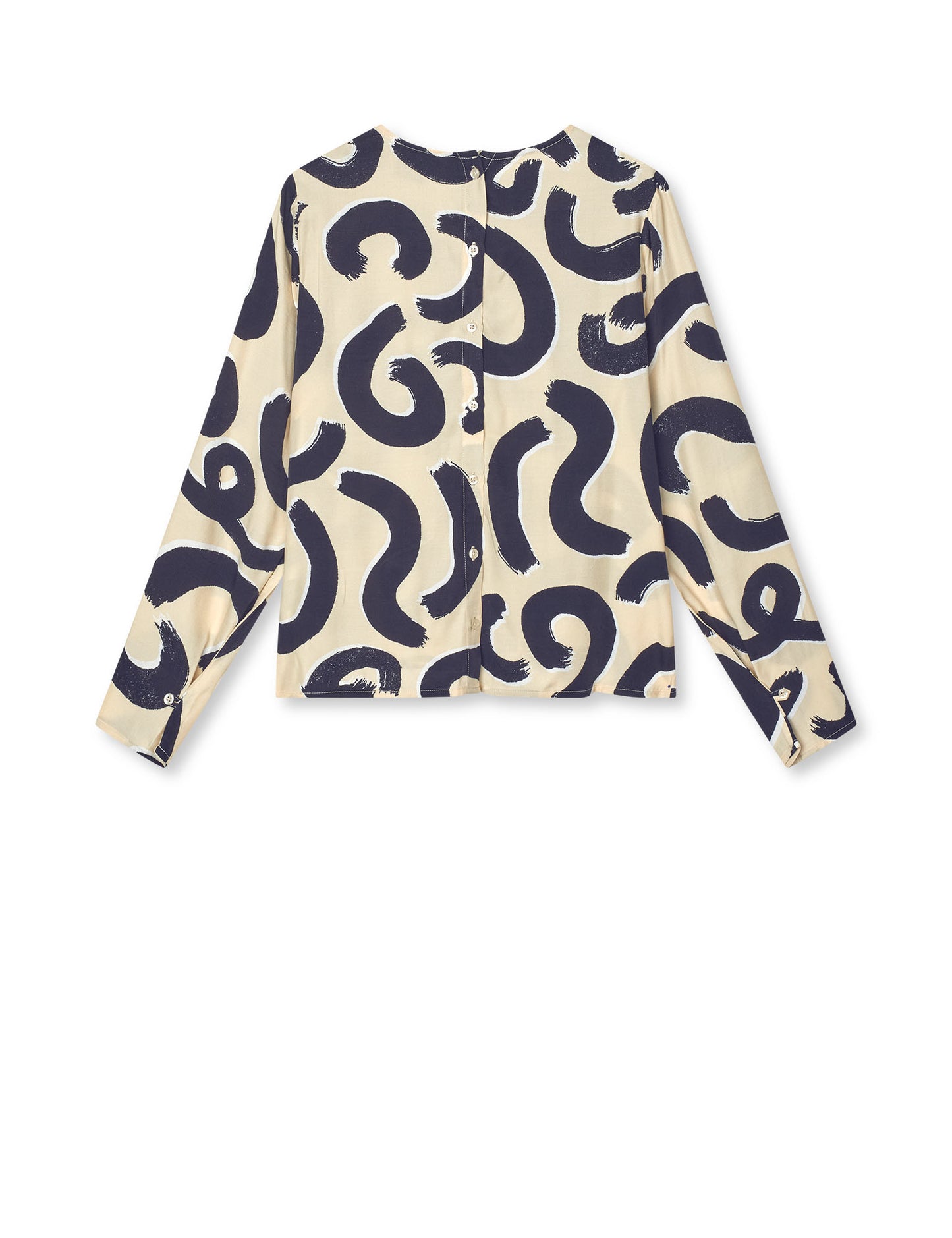 Delicate Twill Flow Top AOP, Swirl AOP/Almond Oil