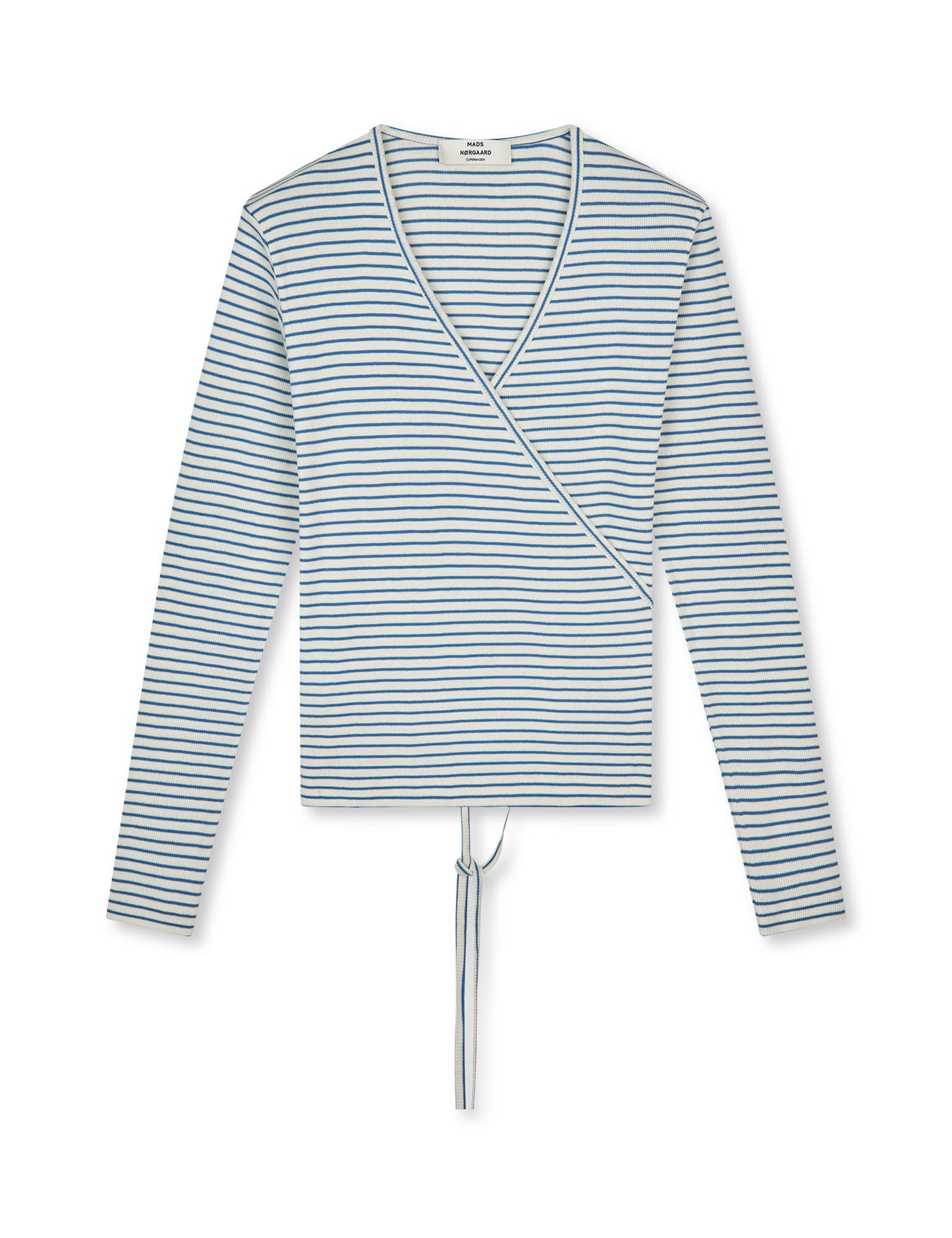 2x2 Cotton Stripe Susi LS Top, Vanilla Ice/Bright Cobalt