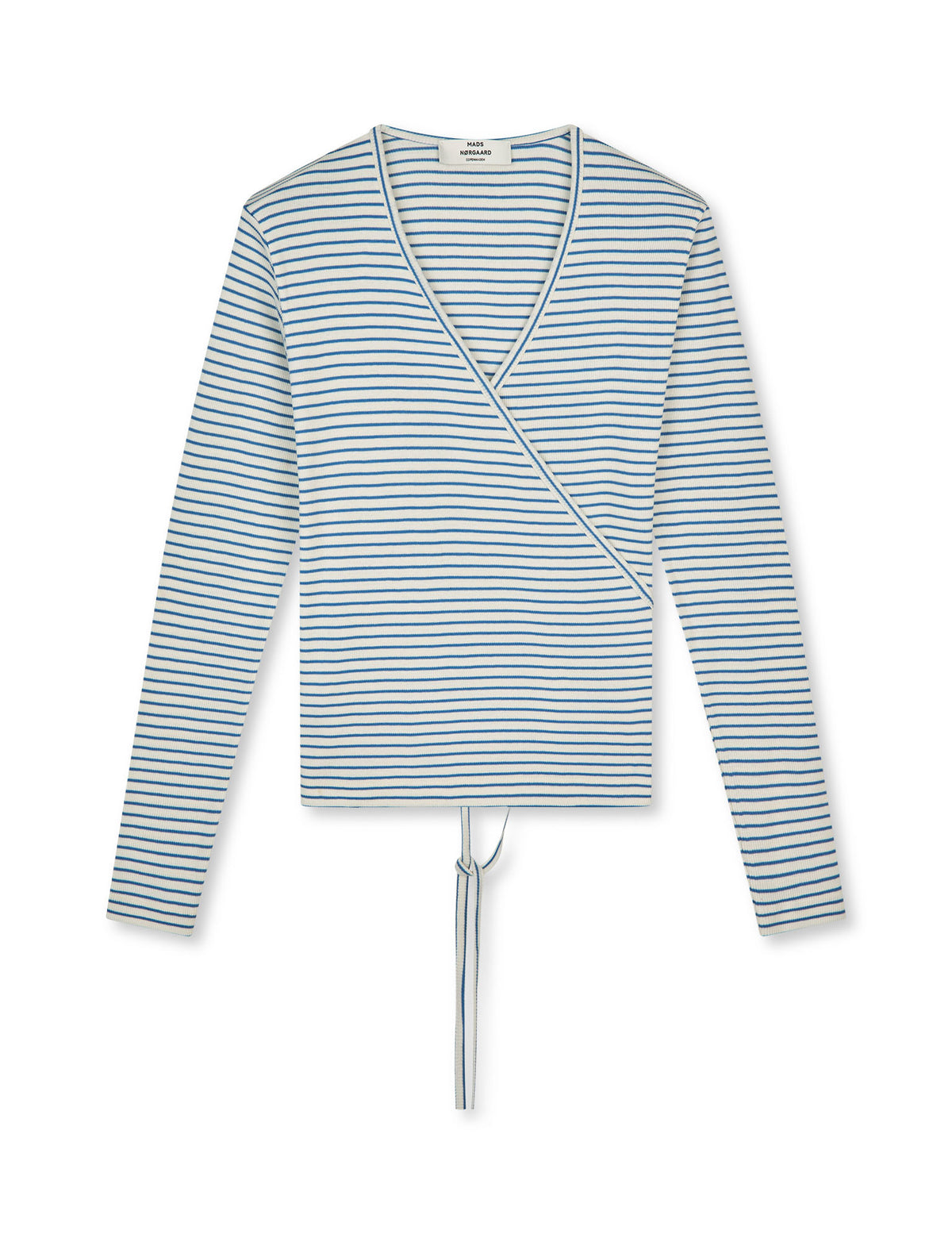 2x2 Cotton Stripe Susi LS Top, Vanilla Ice/Bright Cobalt