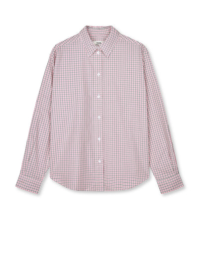 Ander Cotton Crelly Shirt, Check/Carmine Rose