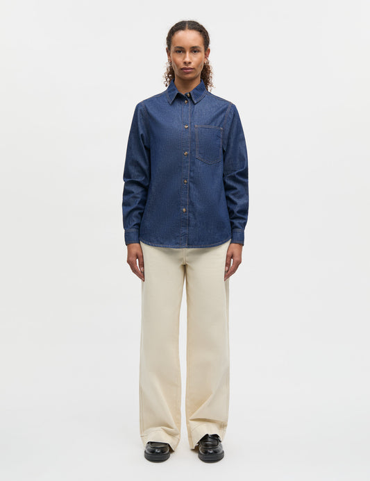 Air Denim Crani Shirt, Mid Blue Denim
