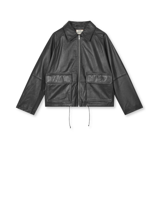 Shiny Leather Delish Jacket, Black