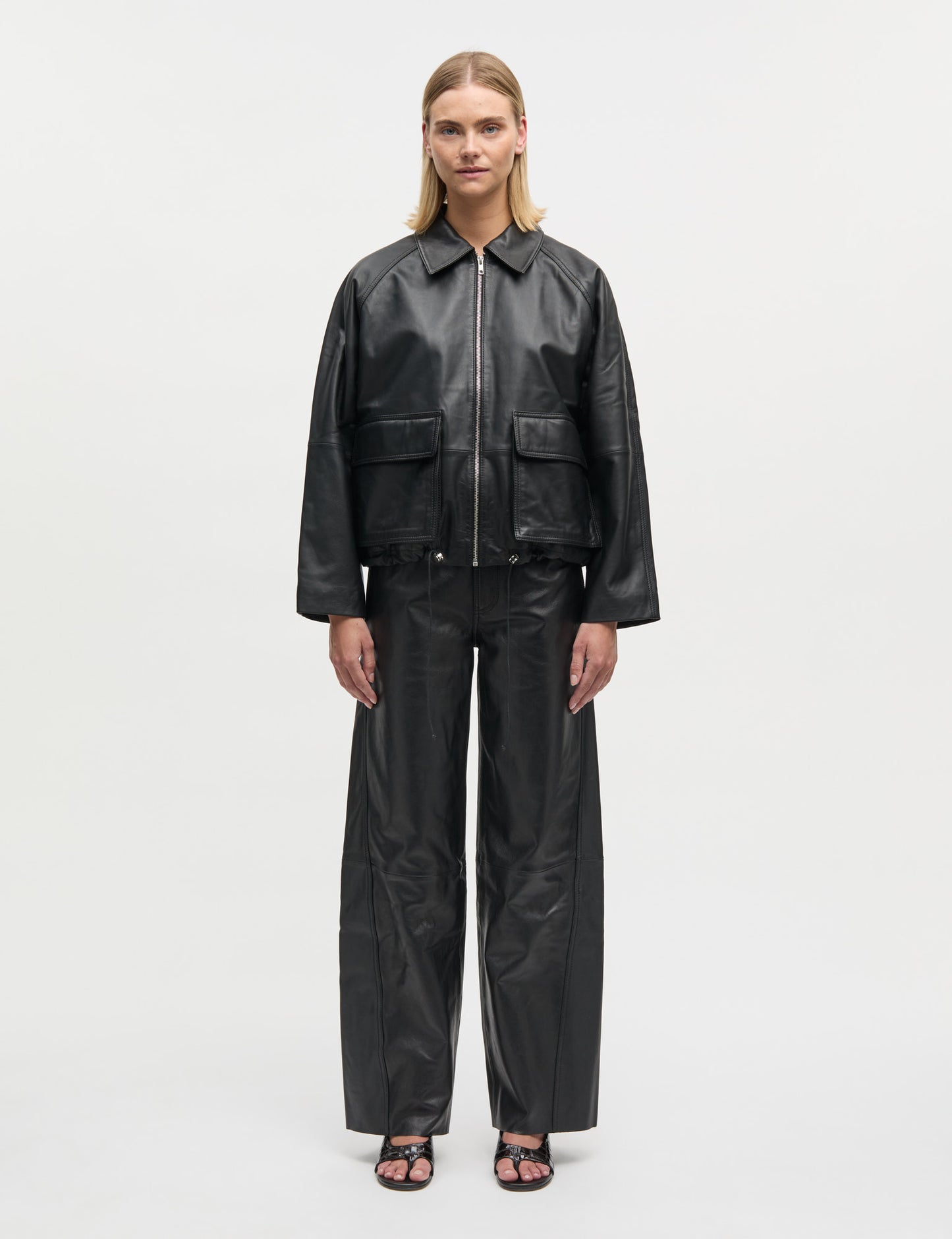 Shiny Leather Delish Jacket, Black