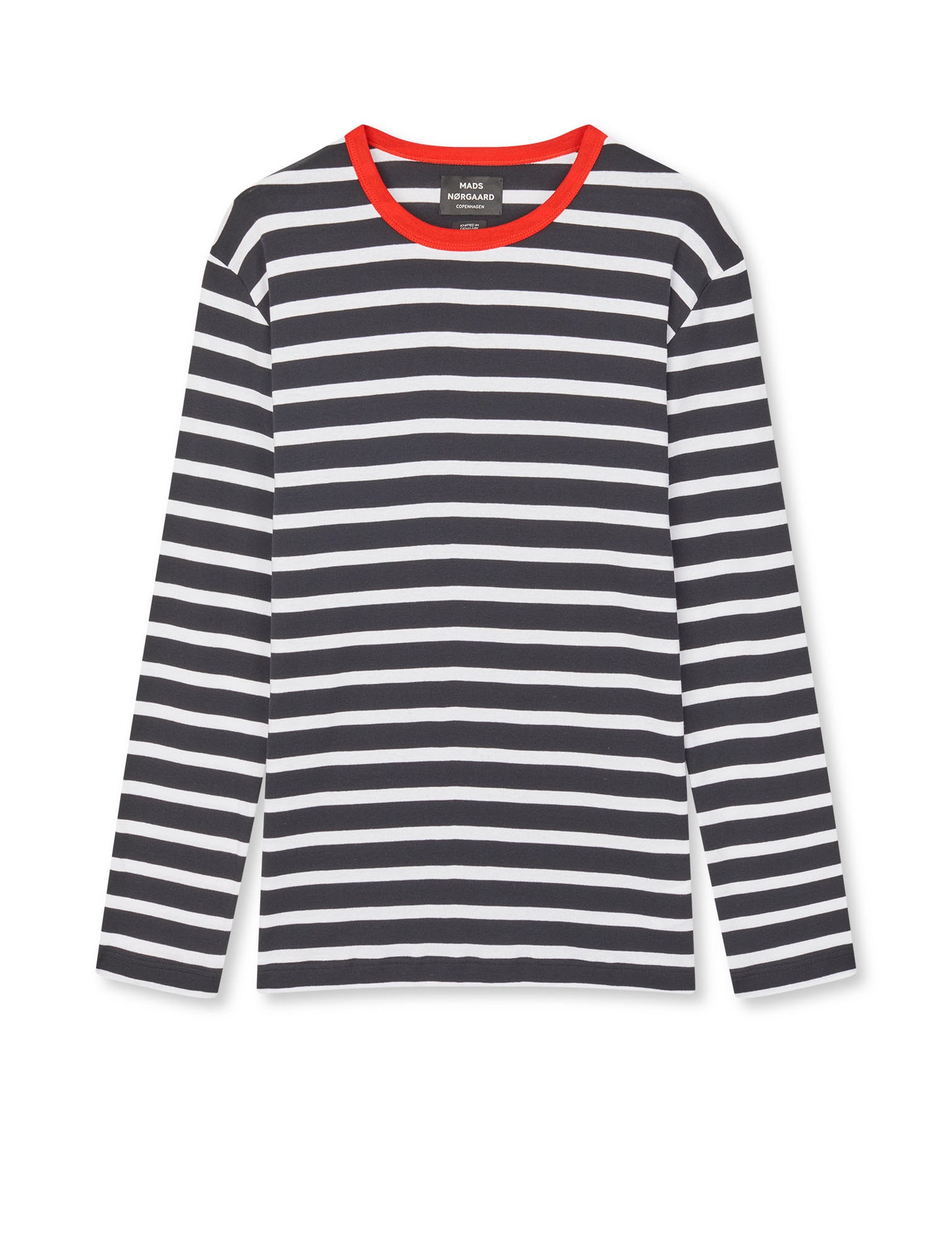 Trio Rib Tobias Tee LS, Black/White