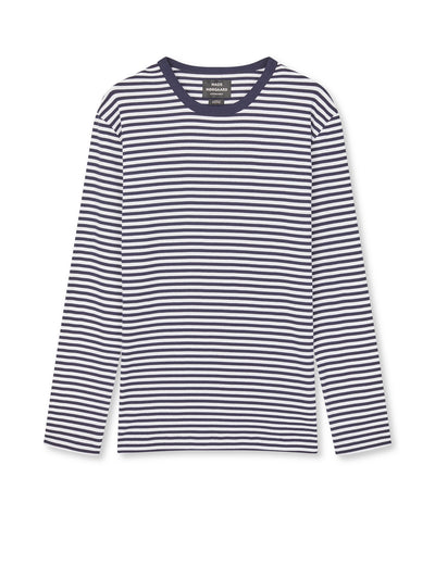 Duo Rib Tobias Tee LS, Sky Captain/White
