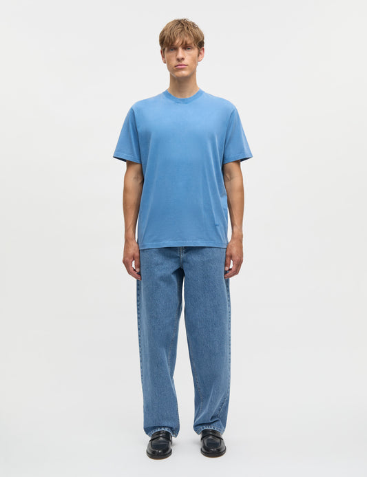 Combed Jersey Dye Thorbjørn Tee, Bright Cobalt