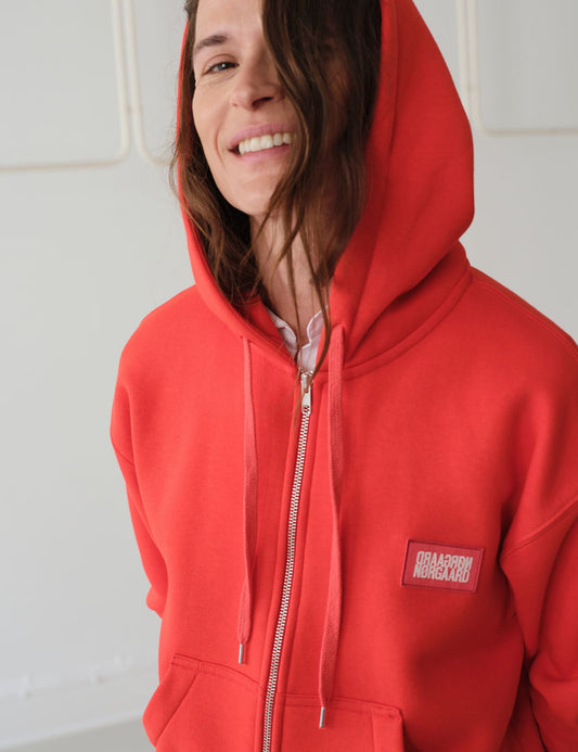 Standard Bobo Hood Sweatshirt, Fiery Red