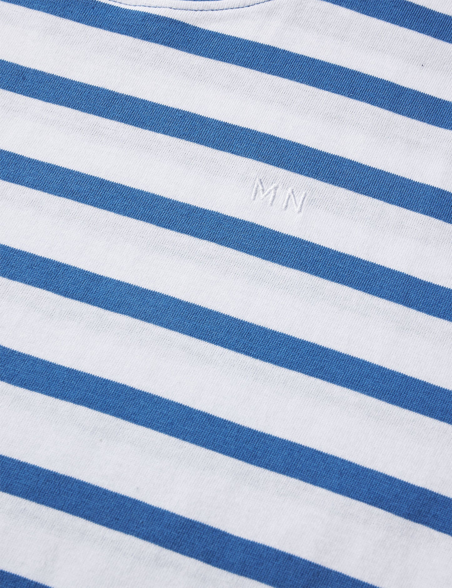 Cotton Jersey Stripe Carlito Tee LS, Bright Cobalt/White