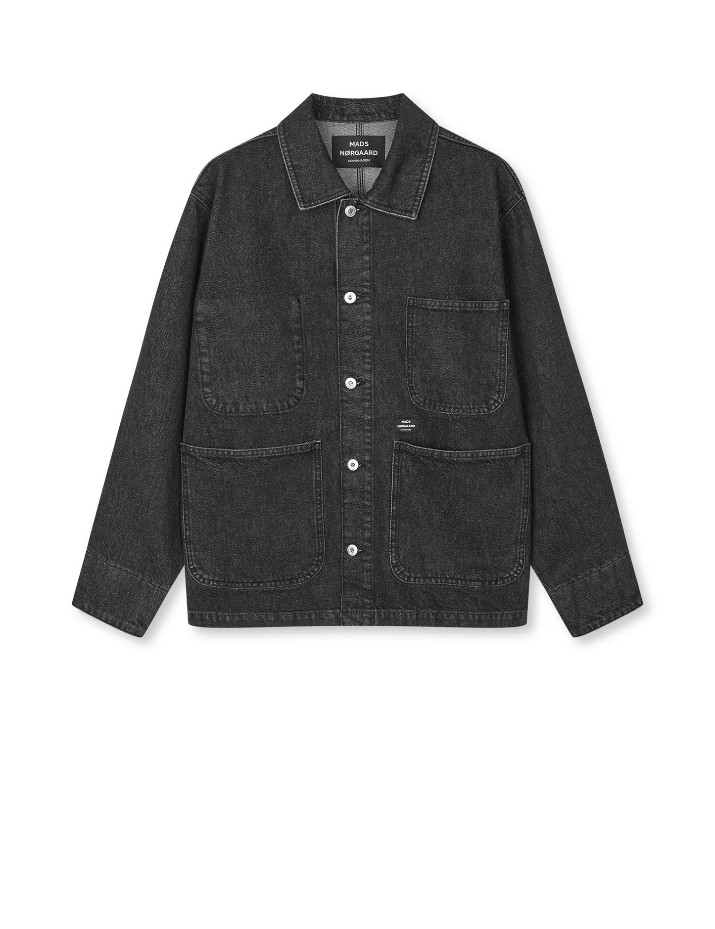 Arizona Black Denim Chore Jacket, Black Grey Stone Wash