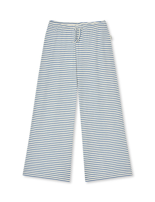 2x2 Cotton Stripe Verona Pants, Vanilla Ice/Bright Cobalt