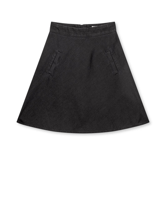 Dyed Denim Stelly Skirt, Black