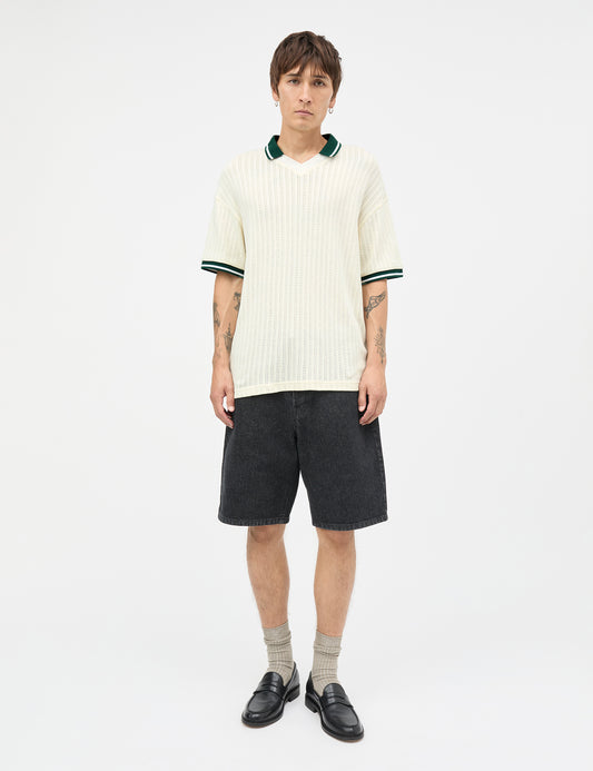 Arizona Black Denim Coen Shorts, Black Grey Stone Wash