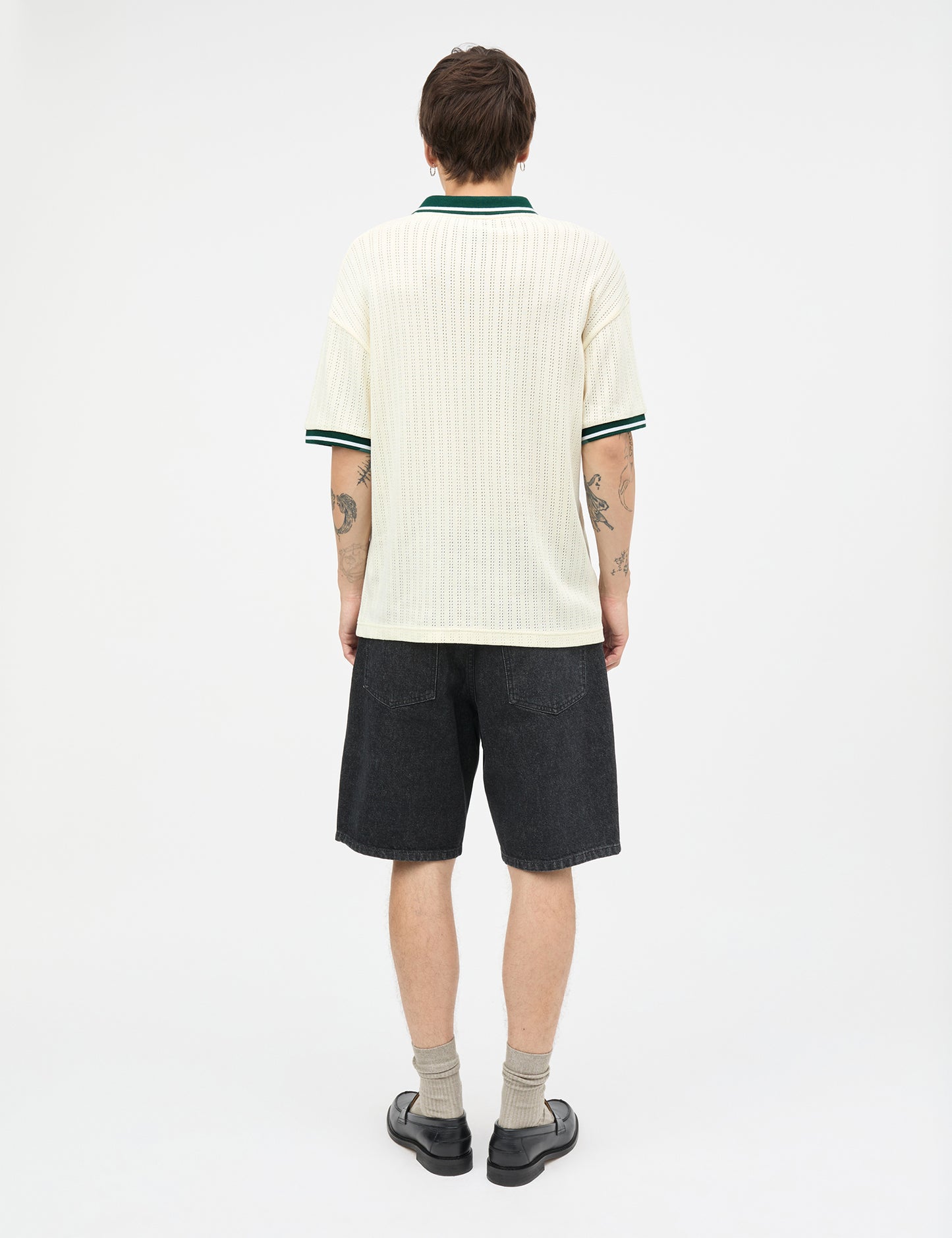 Arizona Black Denim Coen Shorts, Black Grey Stone Wash