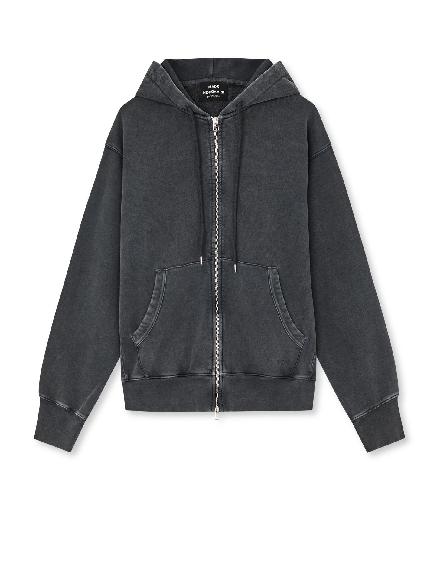 Compact Cotton Zip Hoody, Black