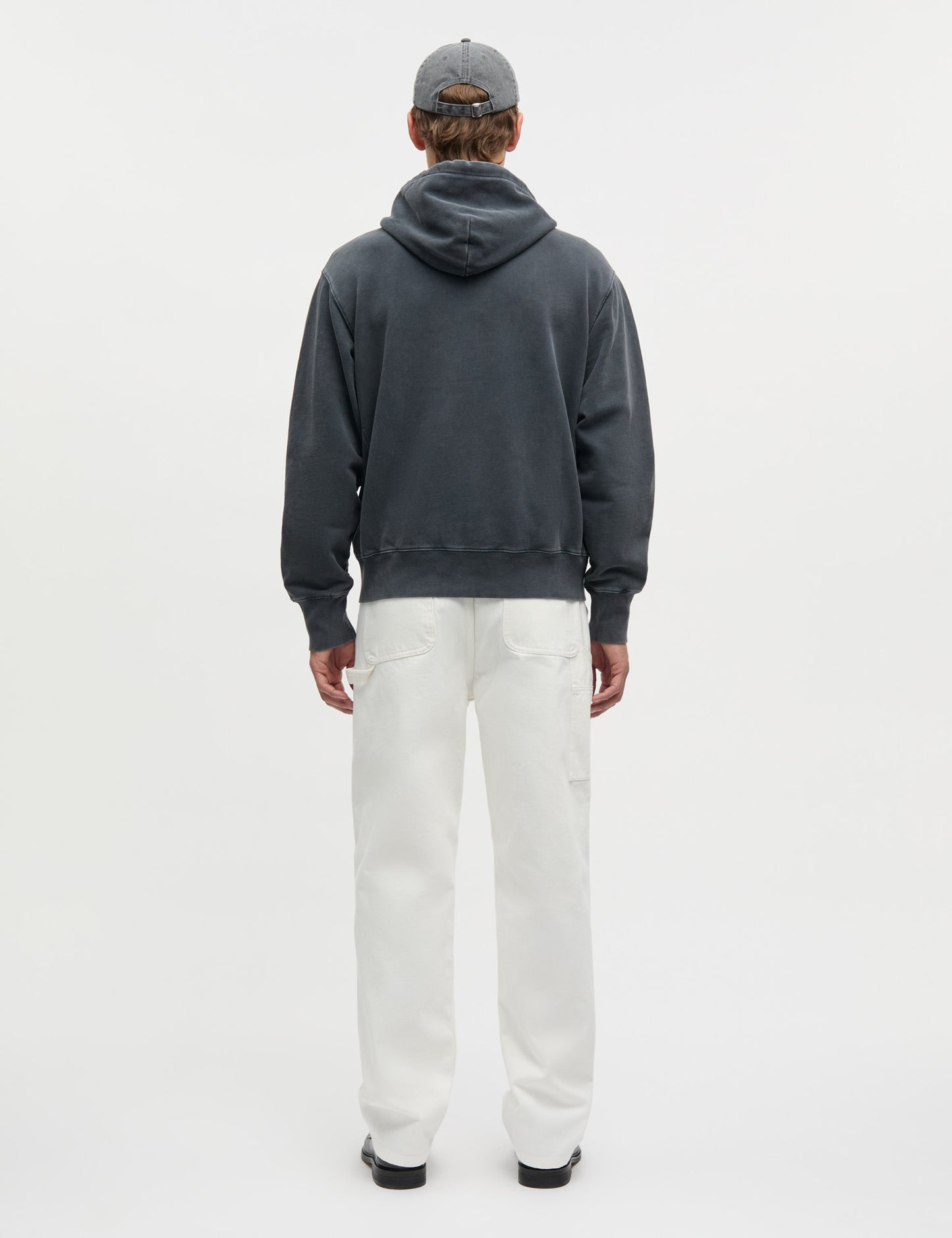 Compact Cotton Zip Hoody, Black