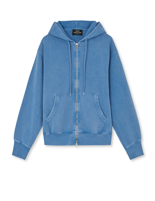 Compact Cotton Zip Hoody, Bright Cobalt