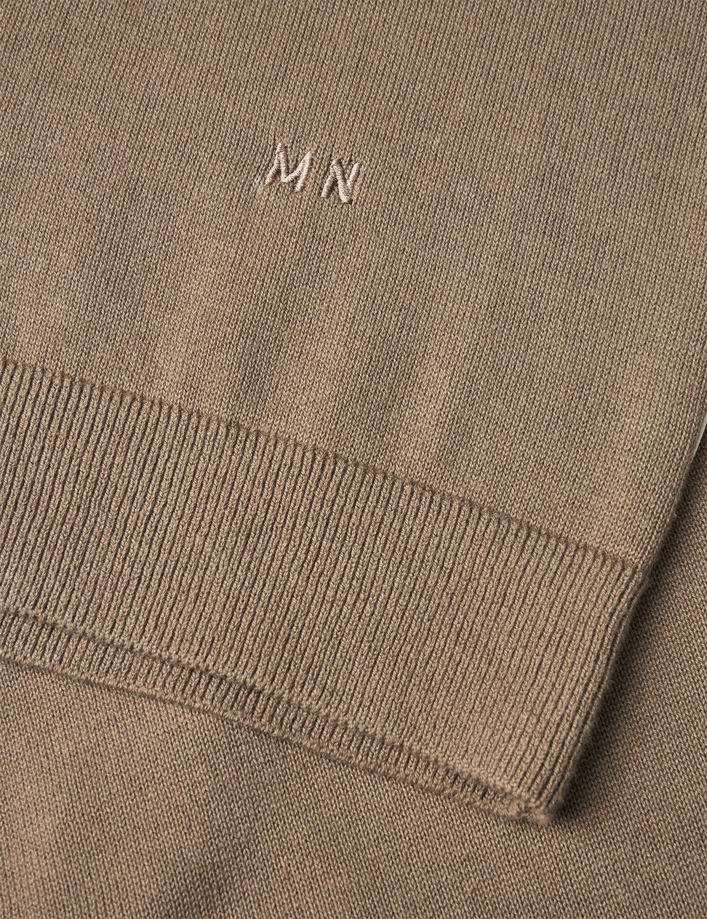 Cotton Knit Pelle Polo Tee, Walnut