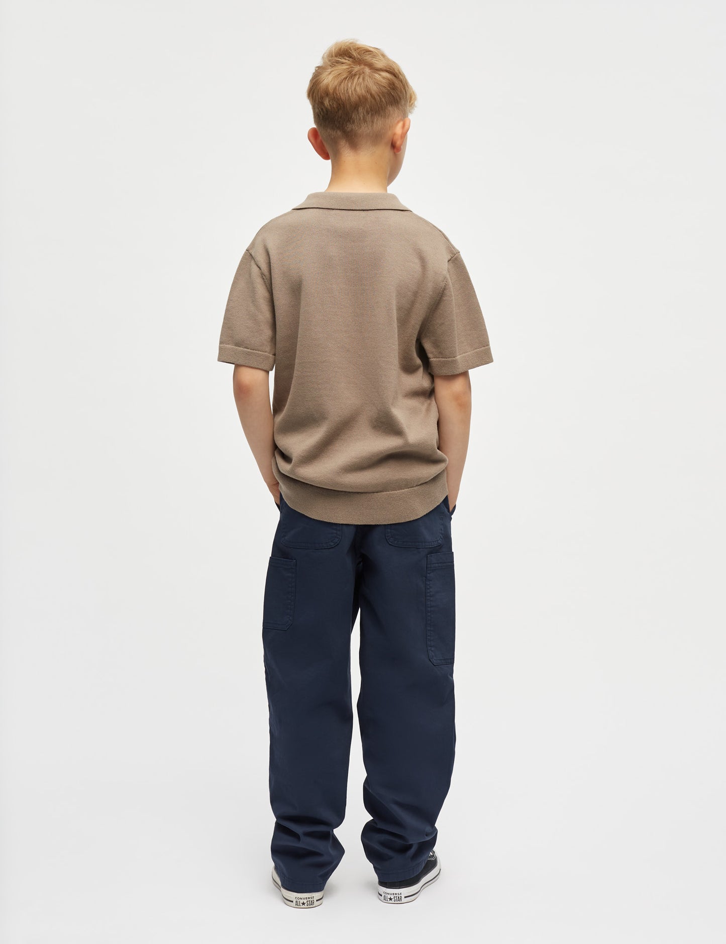 Cotton Knit Pelle Polo Tee, Walnut