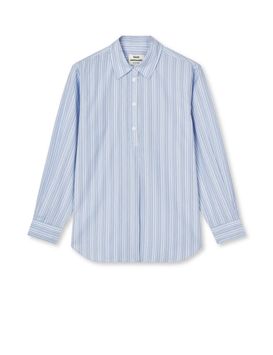 Mia Poplin Shelby Shirt, Pinstripe/Provence