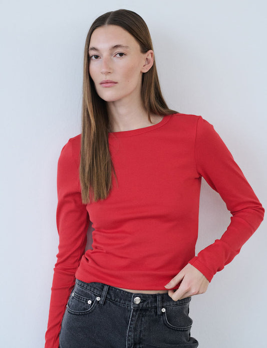 Grace jersey Camille Tee LS, Goji Berry