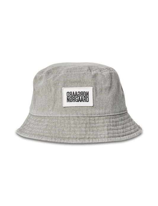 Washed Cotton Twill Bucket Hat, Grey Melange