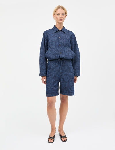 Lazor Denim Cammie Jacket, Sunflower AOP