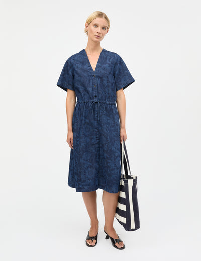 Lazor Denim Sanne Dress, Sunflower AOP