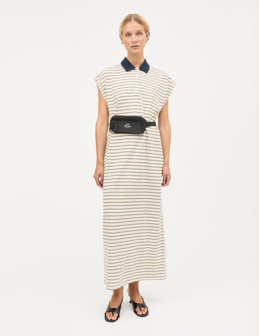 Light Terry Polly Dress, Vanilla Ice/Sky Captain/Zinnia