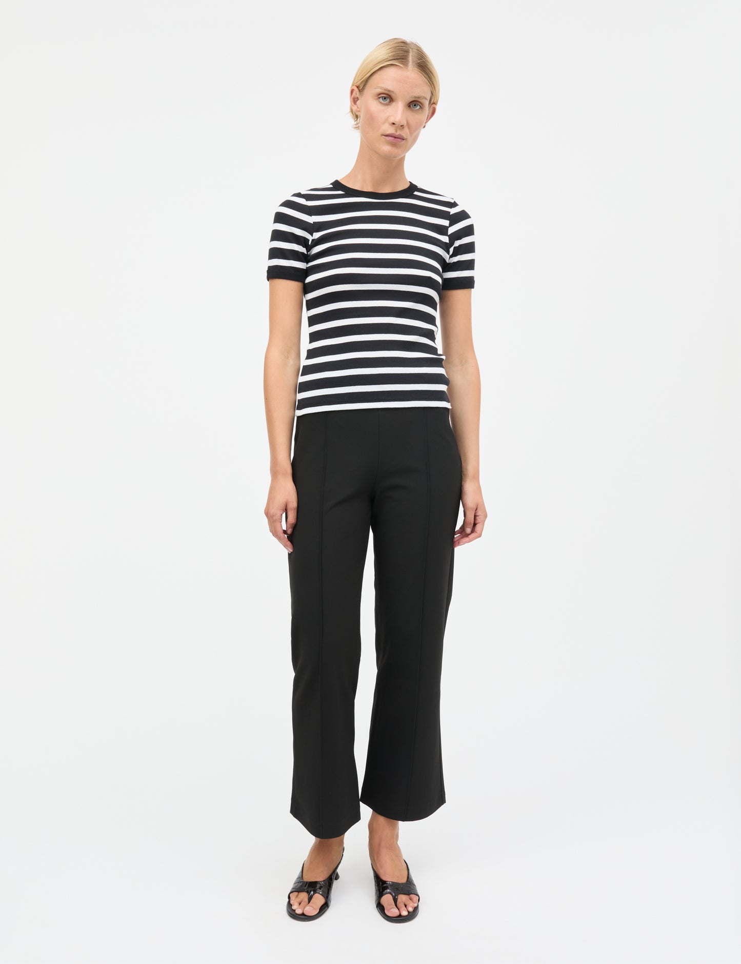 Grace Jersey Stripe June Tee, Black/White