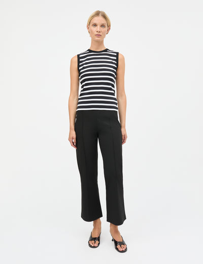 Grace Jersey Stripe Lea Top, Black/White