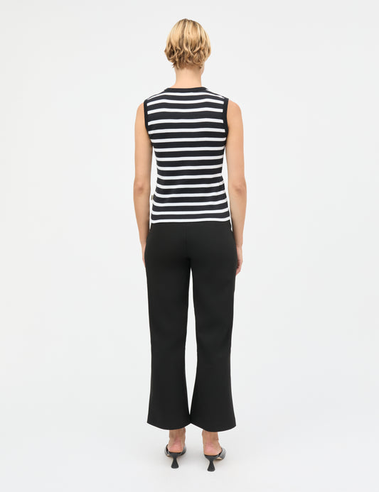 Grace Jersey Stripe Lea Top, Black/White