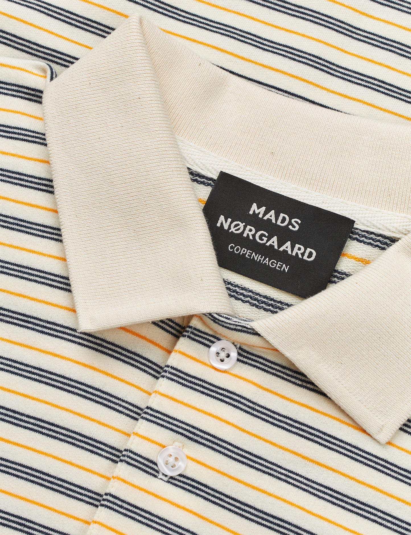 Light Terry Polo SS ST  Tee, Vanilla Ice/Sky Captain/Zinnia