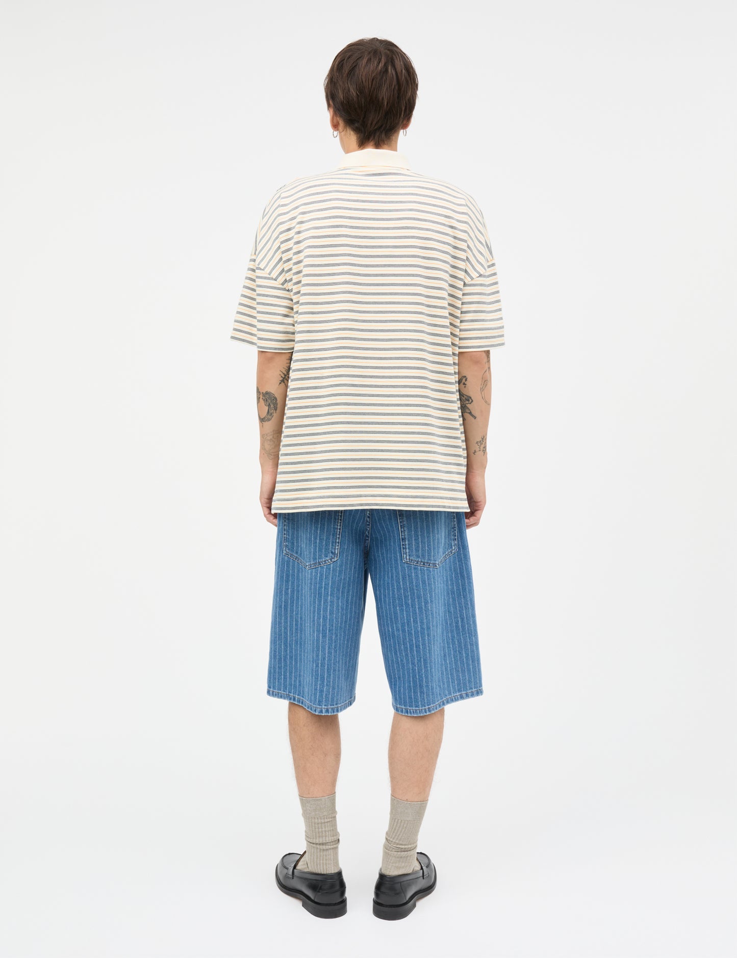 Light Terry Polo SS ST  Tee, Vanilla Ice/Sky Captain/Zinnia