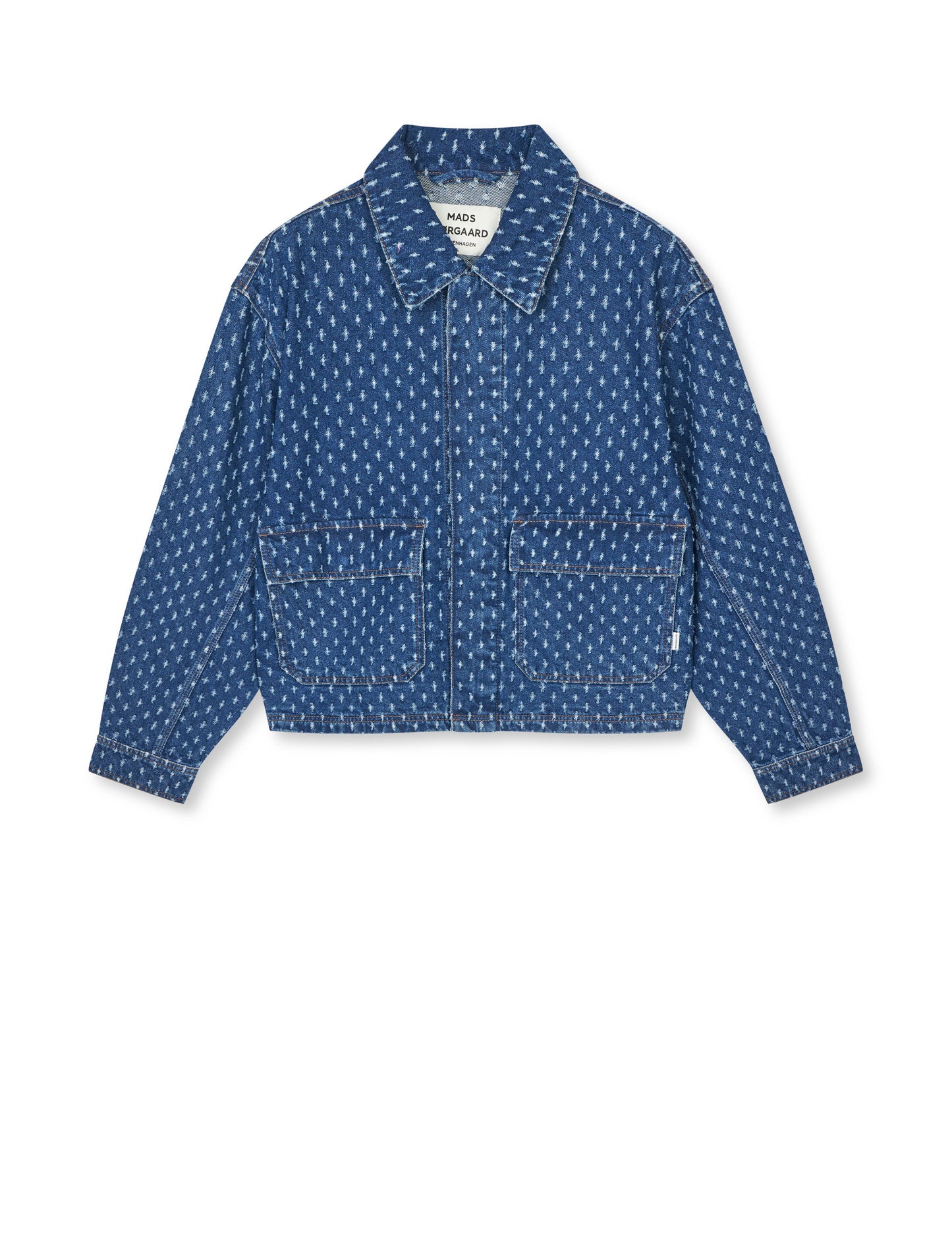 Distres Denim Solar Jacket, Mid Blue Denim