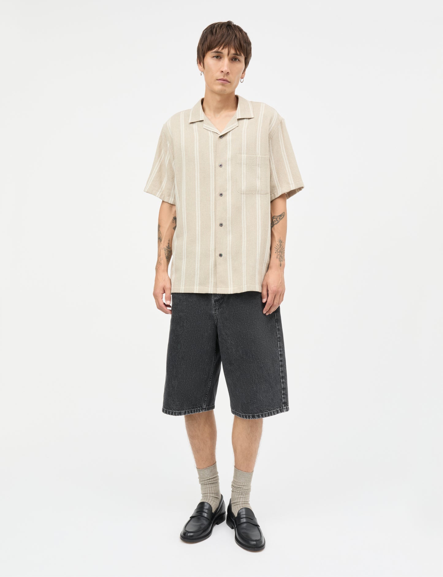 Texture Kenji Shirt SS ST., Plaza Taupe/Vanilla Ice