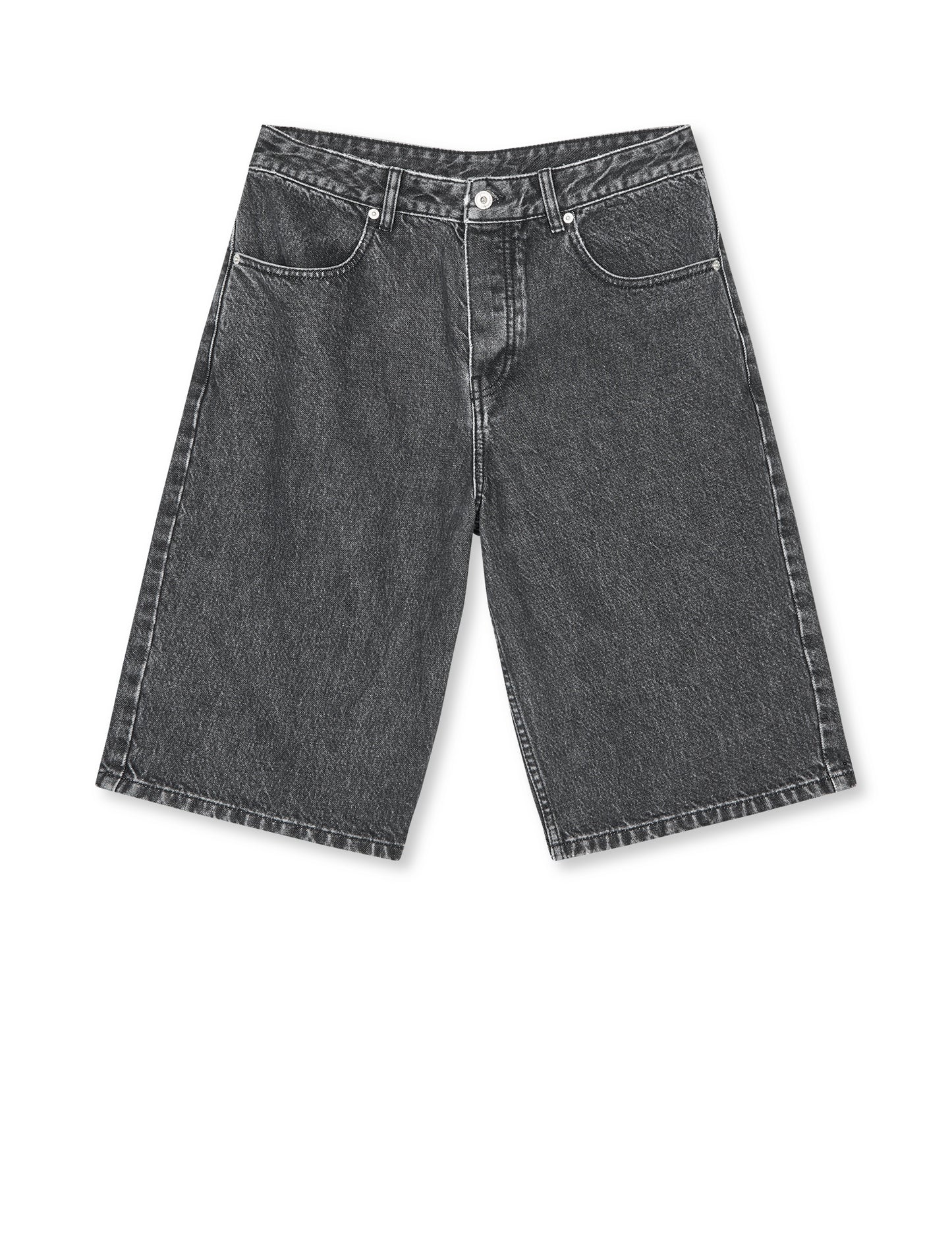 Arizona Black Denim Hannes Shorts, Black Grey Stone Wash