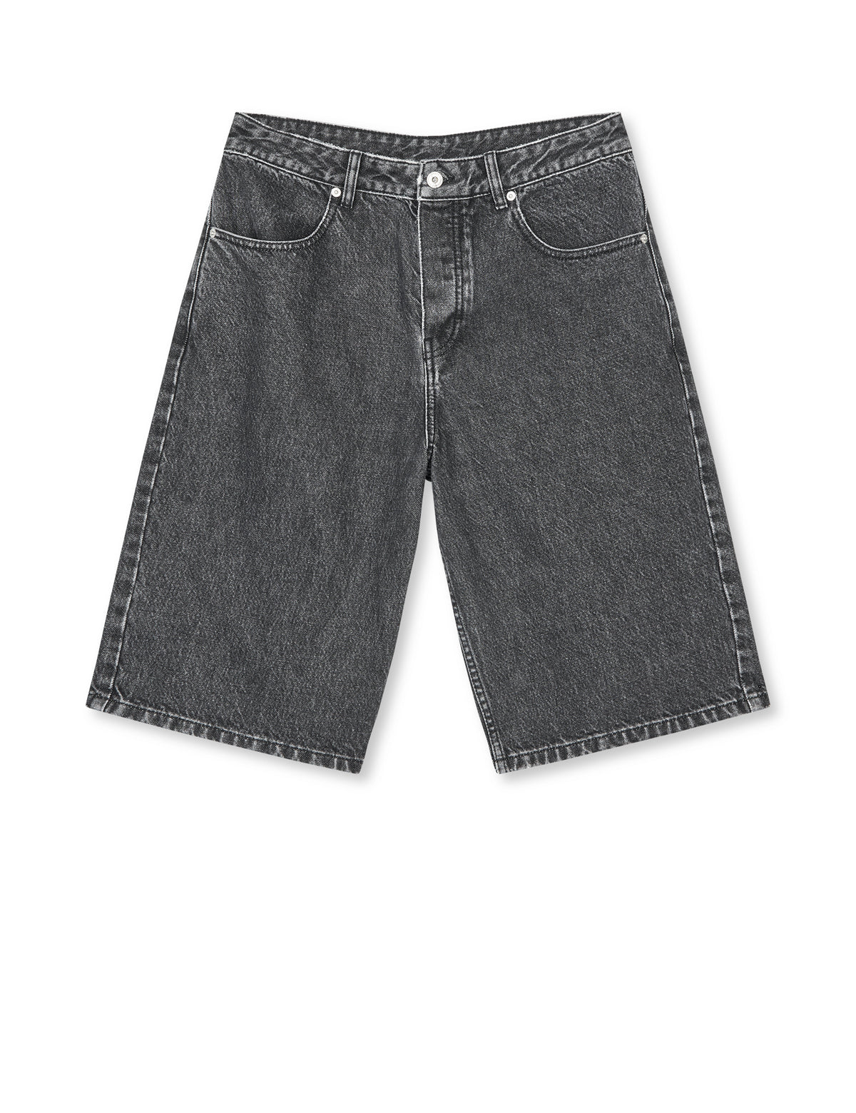 Arizona Black Denim Hannes Shorts, Black Grey Stone Wash